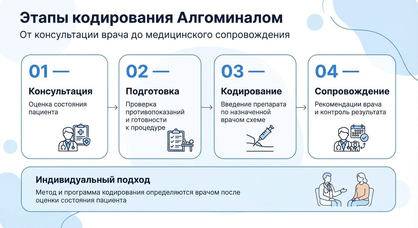Кодирование препаратом «Алгоминал» в Емве инфографика